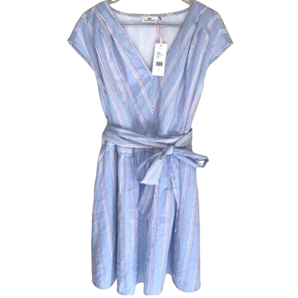 Vineyard Vines Dresses & Skirts - NWT VINEYARD VINES Striped Seersucker Tie Dress Bimini Blue